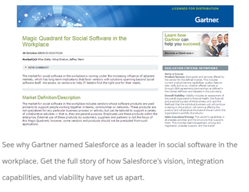 2015 Gartner Magic Quadrant for Social Software in the Workplace - Salesforce.com | The MarTech Digest | Scoop.it