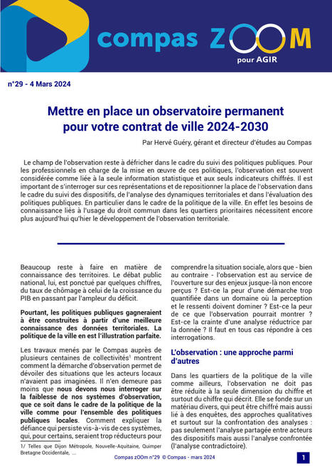 Mettre en place un observatoire permanent pour votre contrat de ville 2024-2030 | Veille juridique du CDG13 | Scoop.it