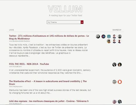 Vellum, un OUTIL Twitter pour voir les liens les plus partagés par ses followers | Machines Pensantes | Scoop.it