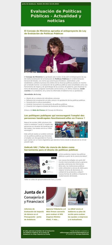 Boletín nº86 de Evaluación de Políticas Públicas. Actualidad y noticias | Evaluación de Políticas Públicas - Actualidad y noticias | Scoop.it