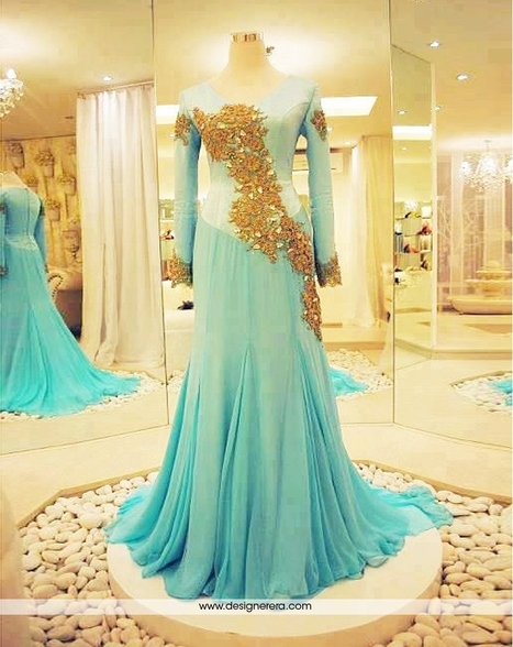sky blue engagement dress