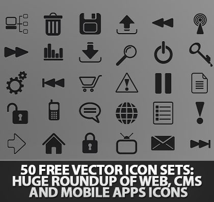 50 Free Vector Icon Sets: Huge Roundup Of Web, CMS and Mobile Apps Icons | Icons | Tech News & Entertainment | G-Tips: Design Ressources | Scoop.it