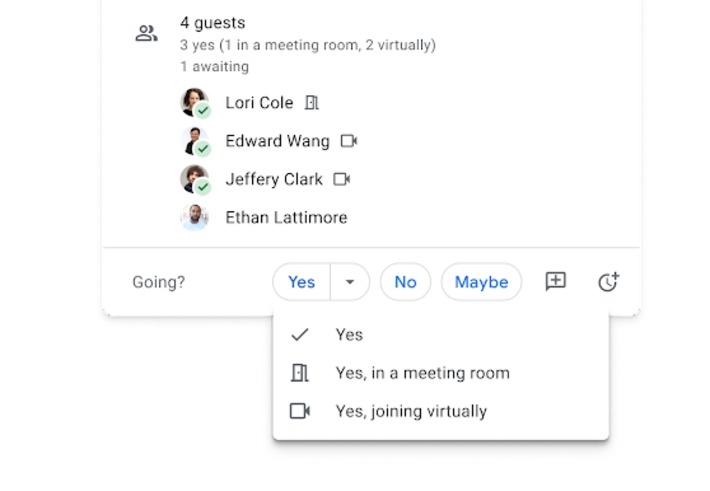 "oups I thought you'd be on site" to become a common meeting starting phrase - Indicate whether you’ll join a meeting virtually or in person on Google Calendar #longTermCovidImpacts | WHY IT MATTERS: Digital Transformation | Scoop.it