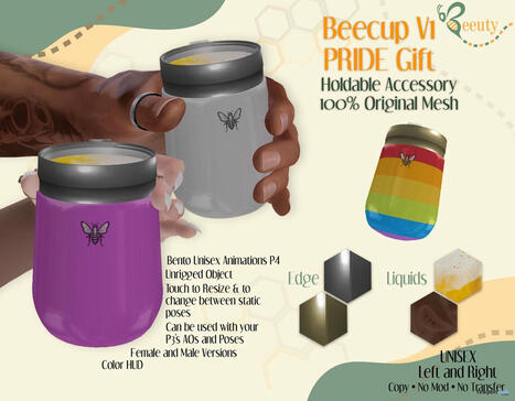 Pride Beecup June 2024 Group Gift by Beeuty | Teleport Hub - Second Life Freebies | Second Life Freebies | Scoop.it