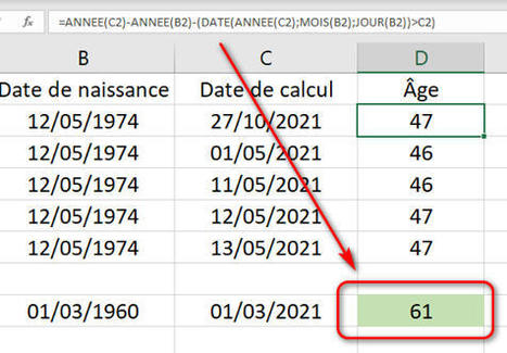 Calculer l'&acirc;ge d'une personne avec Excel - Blogs - Forum du club des d&eacute;veloppeurs et IT Pro | FrenchTech SAAS | Scoop.it