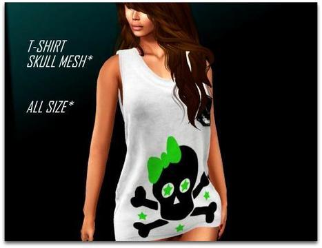 Mesh Skull T-Shirt by J'aDoRe (10L Promo) | Teleport Hub | Second Life Freebies | Scoop.it