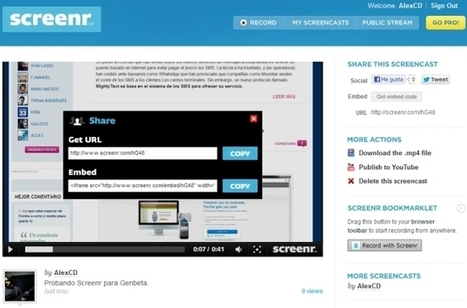 Graba screencasts de forma rápida y sencilla desde el navegador con el excelente Screenr | Recursos, Servicios y Herramientas de la Web 2.0 en pequeñas dosis. | Scoop.it