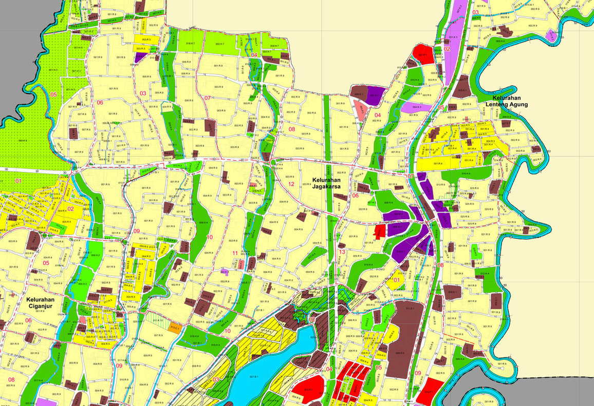 Peta Zonasi Sub Blok Kecamatan Jagakarsa Maps 