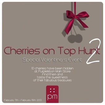 ★Koyote-Free★: Cherries on Top Hunt II - A Valentine's event at PurpleMoon | Second LIfe Good Stuff | Scoop.it