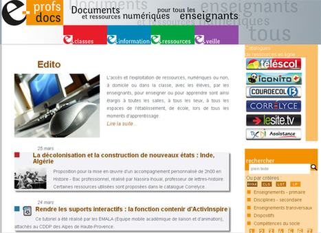 e-profsdocs, un site sur les usages de l’information numérique à destination de tous les enseignants | APPRENDRE À L'ÈRE NUMÉRIQUE | Scoop.it