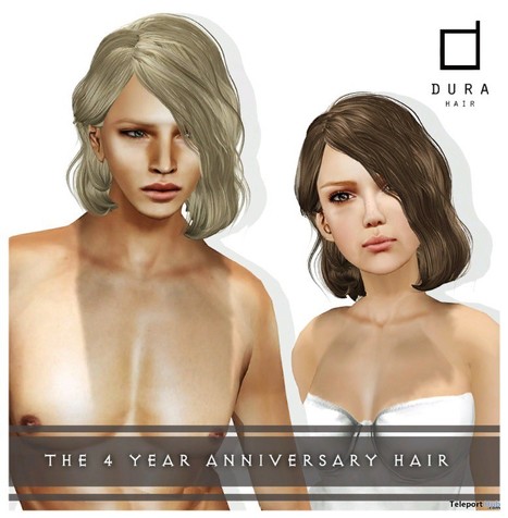 4 Year Anniversary Hair for Male and Female Group Gift by DURA | Teleport Hub - Second Life Freebies | Teleport Hub | Scoop.it
