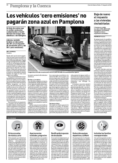 Los vehículos cero emisiones no pagarán zona azul en Pamplona | Ordenación del Territorio | Scoop.it