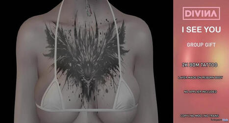 I See You Chest BOM Tattoo July 2026 Group Gift by Divina | Teleport Hub - Second Life Freebies | Second Life Freebies | Scoop.it