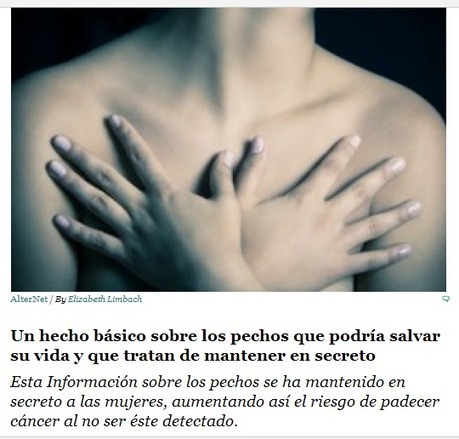 Un hecho básico sobre los pechos y el cáncer de mama, que podría salvar su vida y que tratan de ocultarlo | PIENSA en VERDE | Scoop.it
