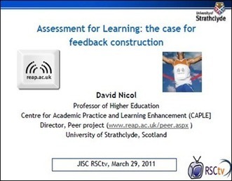RSCtv webinar with Professor David Nicol. Assessment for Learning: the case for feedback construction | Information and digital literacy in education via the digital path | Scoop.it