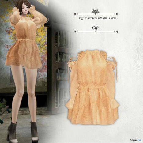 Off-shoulder Frill Mini Dress September 2025 Group Gift by S@BBiA | Teleport Hub - Second Life Freebies | Second Life Freebies | Scoop.it