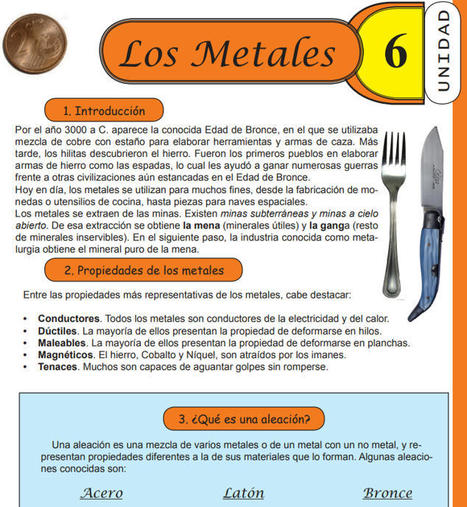 Unidad didáctica Los Metales 1ºESO | tecno4 | Scoop.it