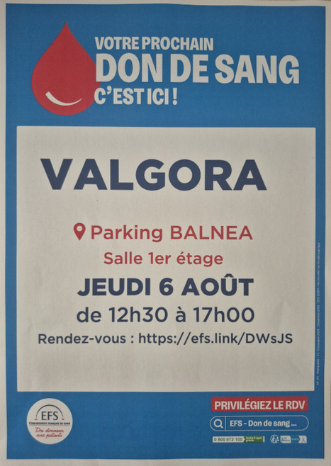 Don de sang &agrave; G&eacute;nos Loudenvielle le 6 ao&ucirc;t | Vall&eacute;es d'Aure & Louron - Pyr&eacute;n&eacute;es | Scoop.it