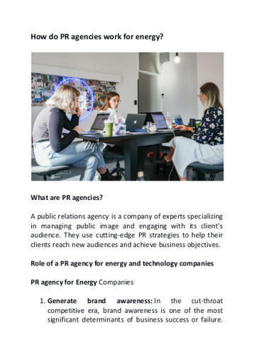 How do PR agencies work for energy? | edocr | Marketing Agency | Scoop.it