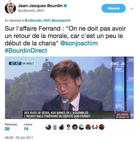 "Un retour de la morale, c'est le début de la charia", juge le déPUTé LREM Joachim Son-Forget | ACTUALITÉ | Scoop.it