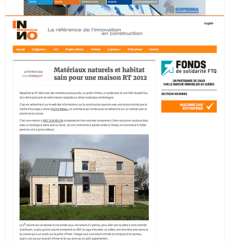 "Matériaux naturels et habitat sain pour une maison RT 2012" innomagazine.com | Architecture, maisons bois & bioclimatiques | Scoop.it