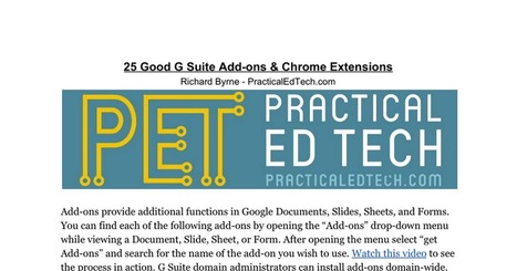 25 Good G Suite Add-ons & Extensions for Educators & Students curated by @rmbyrne | iGeneration - 21st Century Education (Pedagogy & Digital Innovation) | Scoop.it