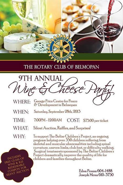 Rotary Wine and Cheese Fundraiser | Cayo Scoop!  The Ecology of Cayo Culture | Scoop.it