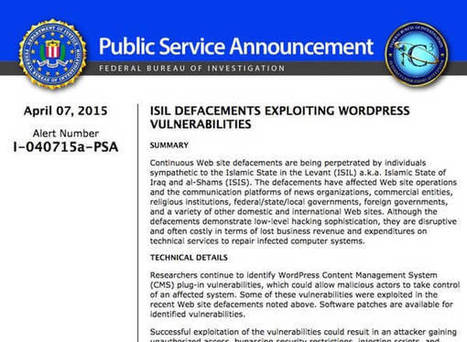 Hey, maybe ISIS can get you to update your WordPress site's security? | CyberSecurity | WordPress and Annotum for Education, Science,Journal Publishing | Scoop.it
