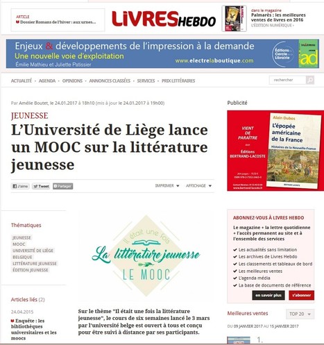 L’Université de Liège lance un MOOC sur la littérature jeunesse | eLearning en Belgique | Scoop.it