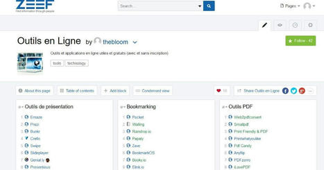 Plus de 460 outils en ligne gratuits à retrouver sur la page ZEEF de Freewares & Tutos (Maj) | Freewares | Scoop.it