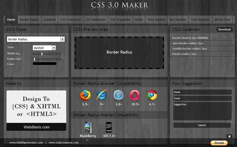 CSS3.0 Maker | CSS3.0 Generator | CSS 3.0 Generator | css3 generator | omnia mea mecum fero | Scoop.it