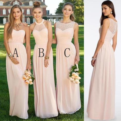 plain pink bridesmaid dresses