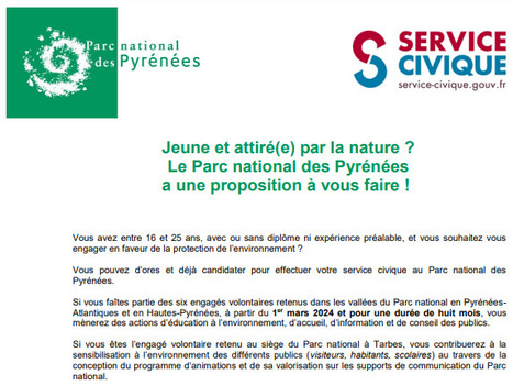 Le Parc national des Pyrénées recrute ses services civiques | Vallées d'Aure & Louron - Pyrénées | Scoop.it
