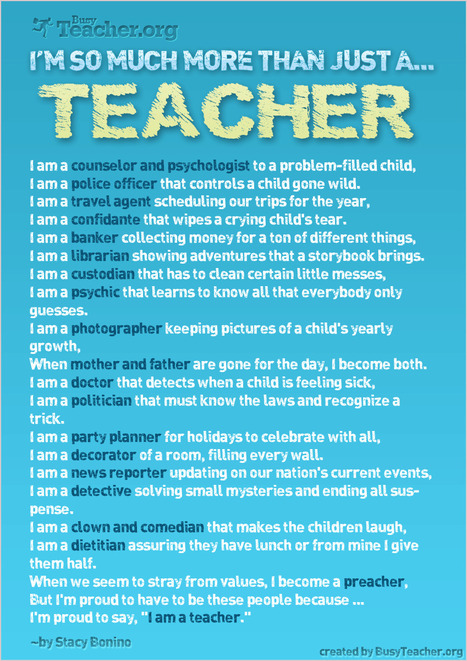 I'm So Much More Than Just... A Teacher! [poster] | Montessori & 21st Century Learning | Scoop.it