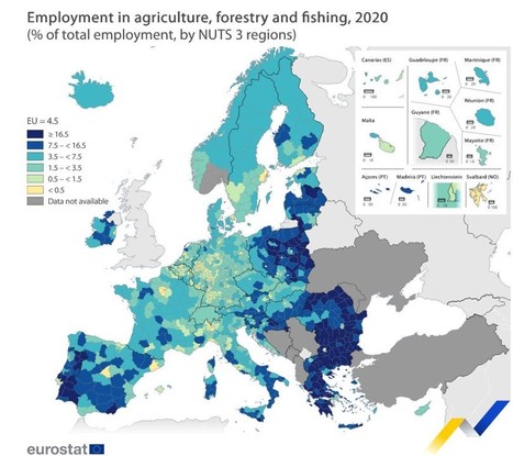 UE : Poids de l’emploi dans le secteur de l'agriculture, de la sylviculture et de la pêche | Lait de Normandie... et d'ailleurs | Scoop.it