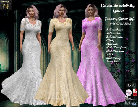 Adelaide Celebrity Gown January 2022 Group Gift by Nella Gold Fashion | Teleport Hub - Second Life Freebies | Second Life Freebies | Scoop.it