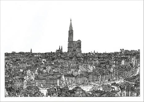 Le centre-ville de Strasbourg, sublimé au crayon par un dessinateur | Thématique Humanisme rhénan | Scoop.it