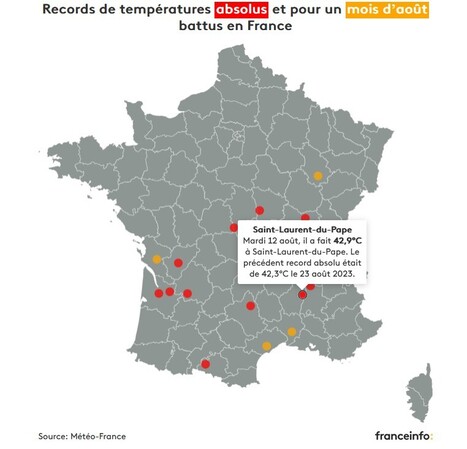 Une canicule de onze jours, 15 records absolus de températures... Visualisez l'intensité de la vague de chaleur qui a touché la France | Variétés entomologiques | Scoop.it