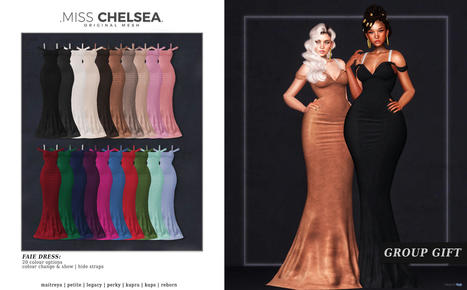 Faie Dress Fatpack December 2021 Group Gift by Miss Chelsea | Teleport Hub - Second Life Freebies | Second Life Freebies | Scoop.it