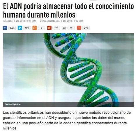 El ADN podría almacenar todo el conocimiento humano durante milenios | PIENSA en VERDE | Scoop.it