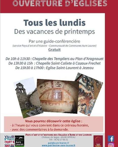 Ouvertures d'églises les lundis des vacances, visite guidée par le Pays d'art et d'histoire | Vallées d'Aure & Louron - Pyrénées | Scoop.it