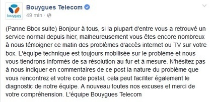 Bouygues T&eacute;l&eacute;com : Le point sur la panne | Gestion de crise | Scoop.it