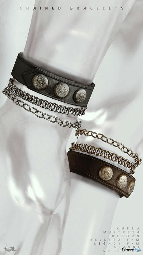 Chained Bracelets January 2022 Group Gift by toksik | Teleport Hub - Second Life Freebies | Second Life Freebies | Scoop.it
