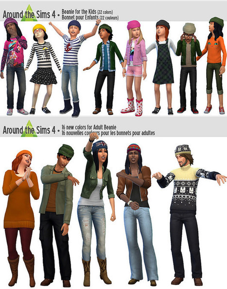 The Sims 4 Custom Content: Beanies by Around TS4 << Sims Community | Les Sims | Scoop.it