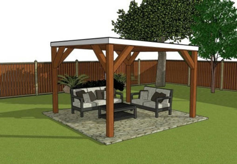 12×12 Modern Lean to Pavilion Plans | MyOutdoorPlans | Garden Plans | Scoop.it