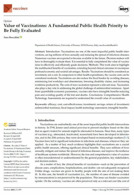 📄 A new opinion piece in Vaccines from advocates for vaccination being… | Immunization Economics | Hésitations Vaccinales: Observatoire HESIVAXs | Scoop.it