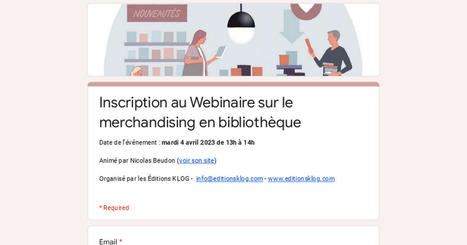 Inscription au Webinaire sur le merchandising en bibliothèque | Veille professionnelle MDJura | Scoop.it