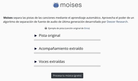 "Moises" la herramienta para separar voz de acompañamiento de una canción ya está disponible en español | Las TIC en el aula de ELE | Scoop.it