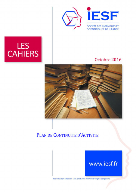 Les Cahiers IESF - Plan de Continuit&eacute; d'Activit&eacute; | Gestion des risques | Scoop.it