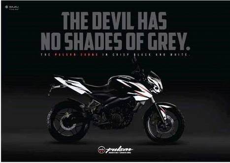 Bajaj Pulsar 200NS in ‘Crisp Black and White’ | Maxabout Motorcycles | Scoop.it